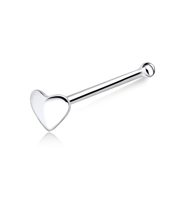 Heart Shaped Bone Nose Stud Silver NSKD-05